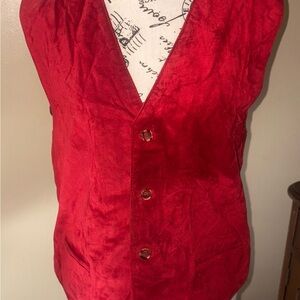 Red Velvet Button-Up Vest Madison Brand Red Vest Women’s Size Medium. Pre-owned